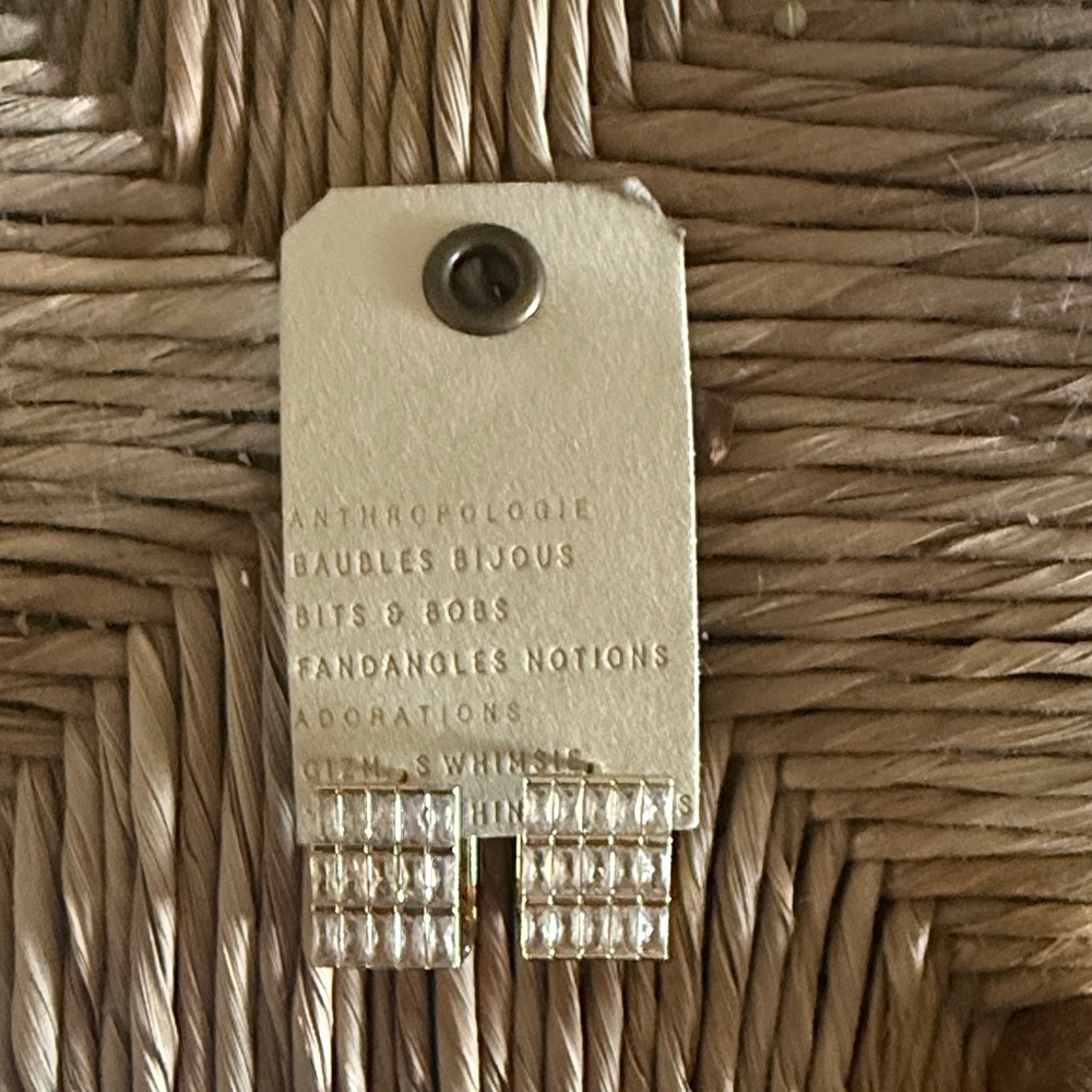 Anthropologie Gold Crystal  Earrings